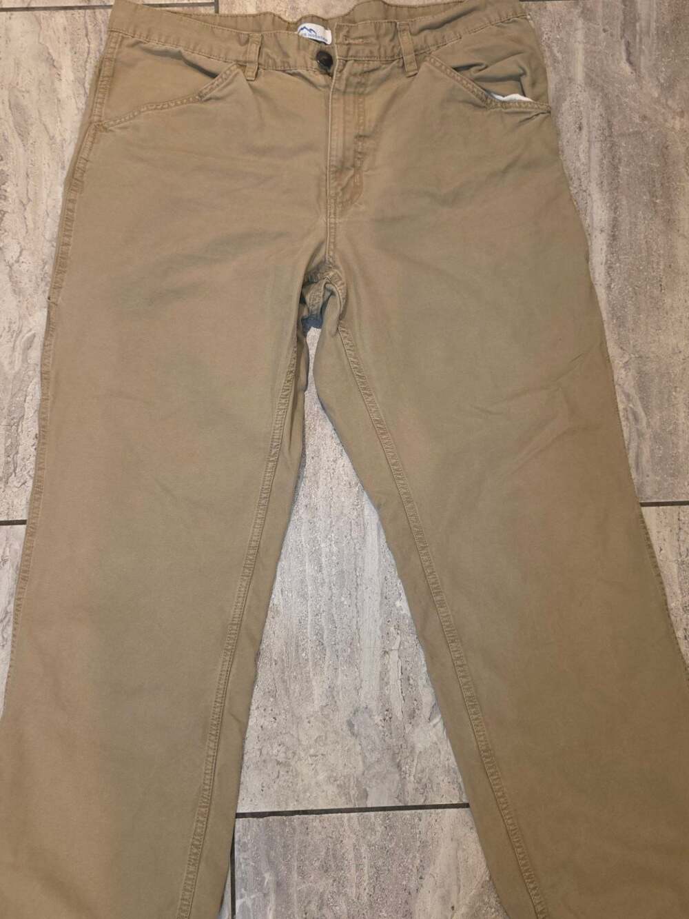Blue Mountain Men's Beige Chino Pants, Size 38x32